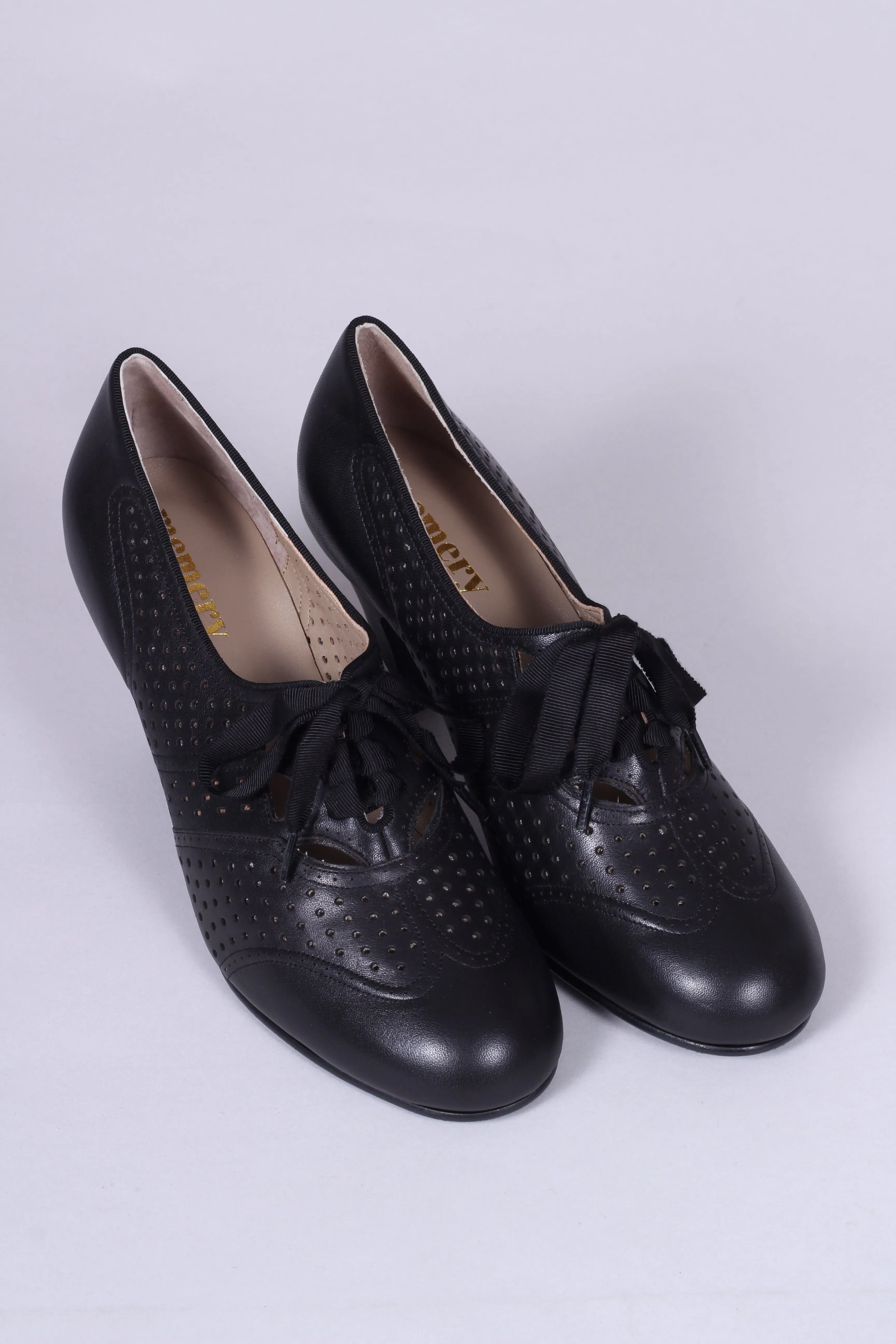 1930s everyday oxford high heel shoes, black, Marie