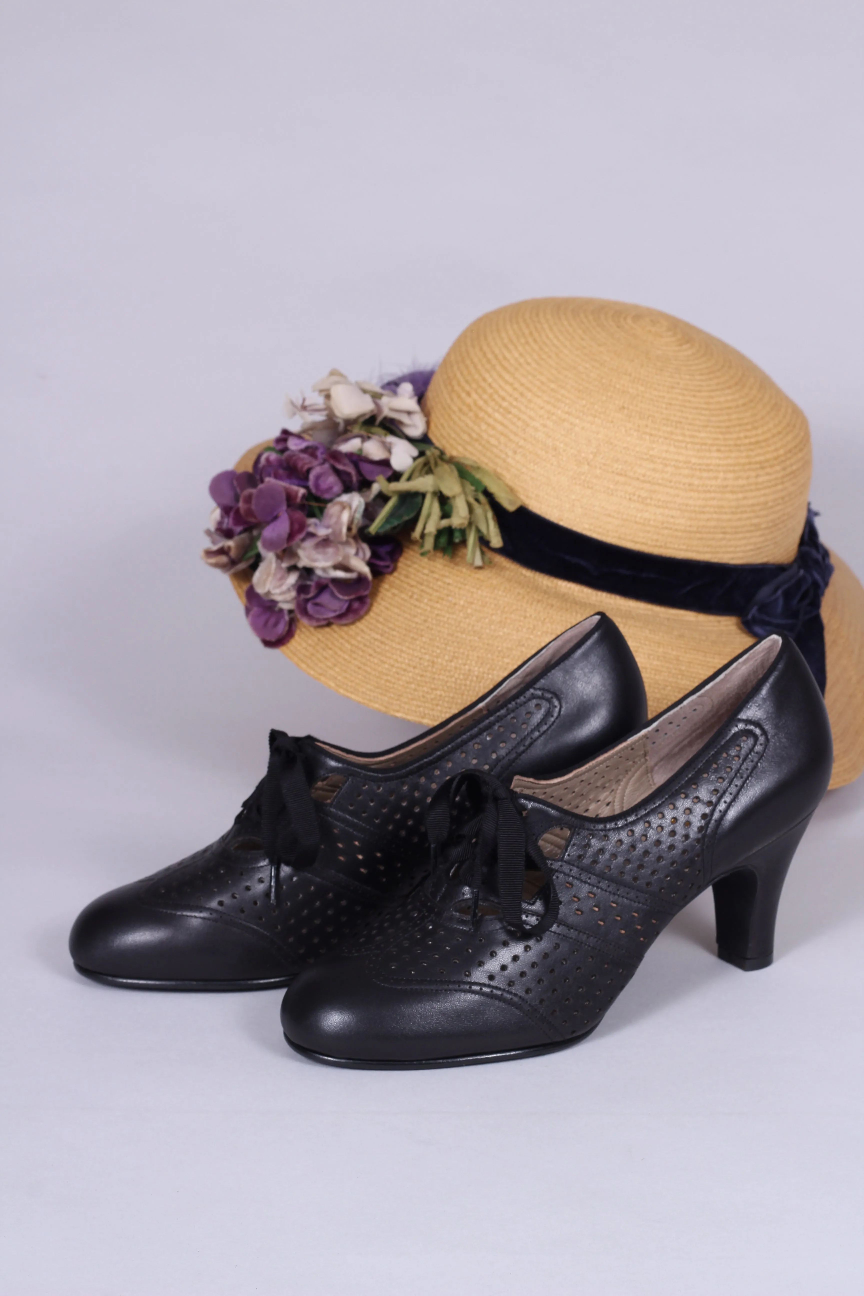 1930s everyday oxford high heel shoes, black, Marie