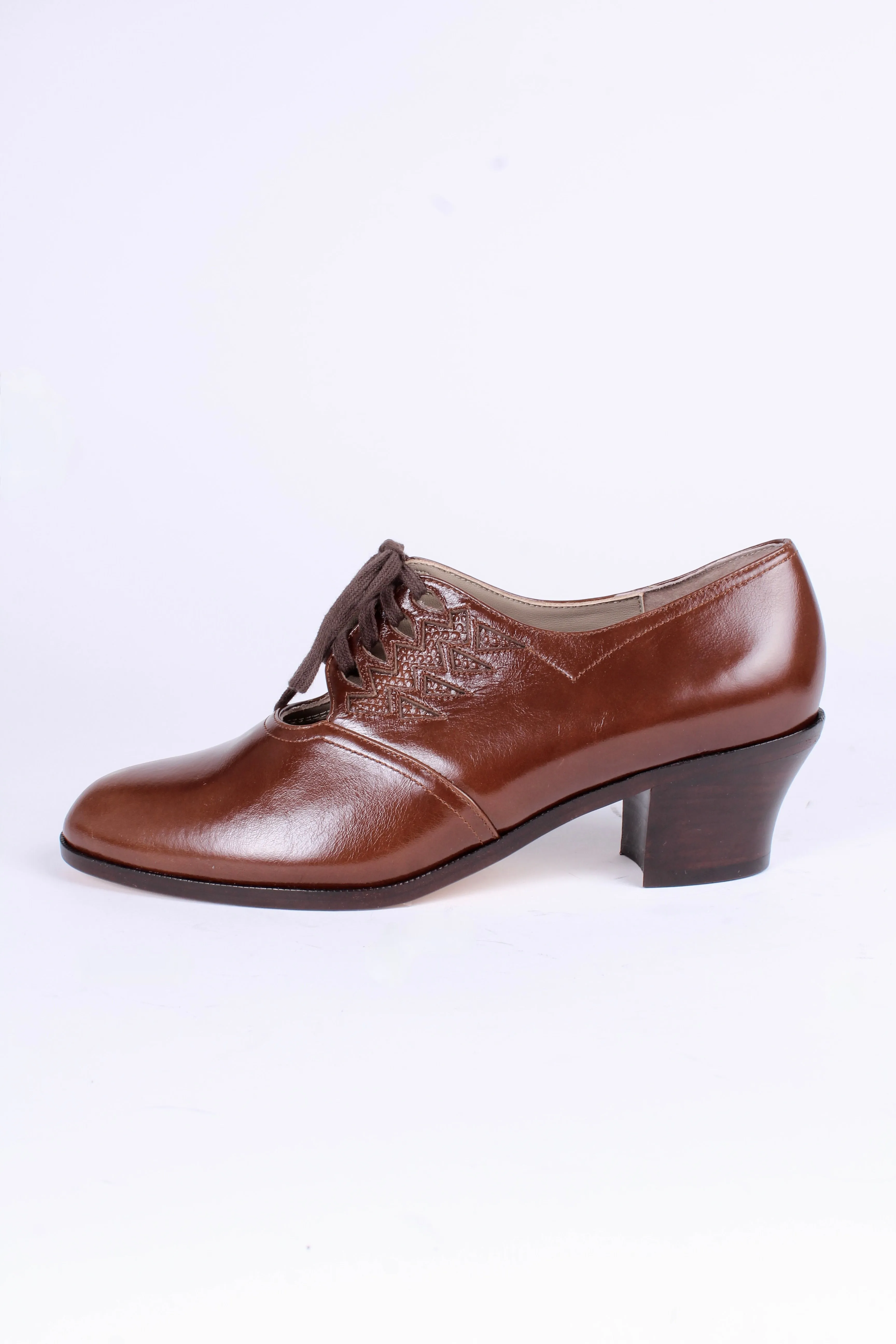 1930s everyday Oxford shoes, brown, Emma