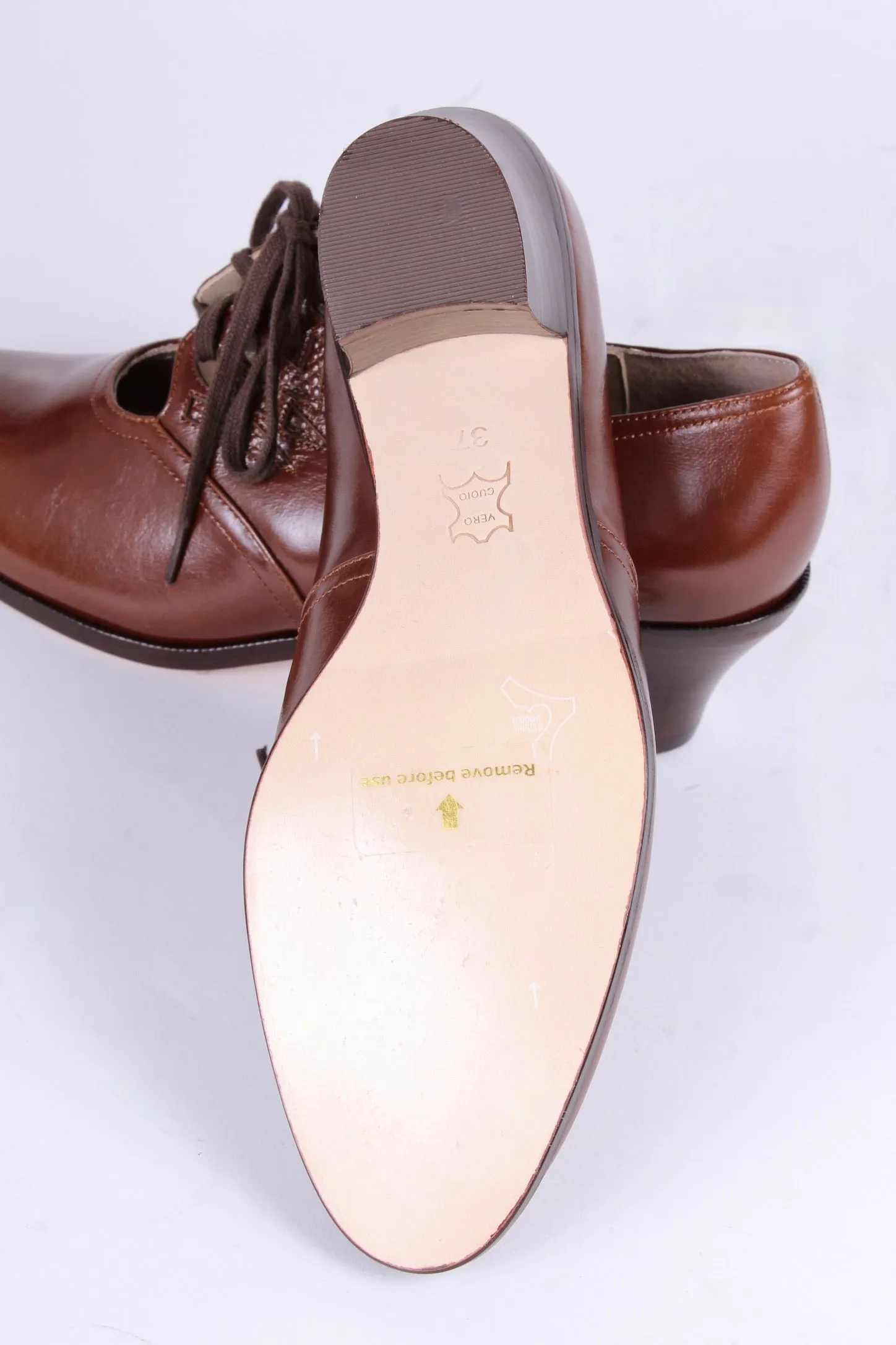1930s everyday Oxford shoes, brown, Emma