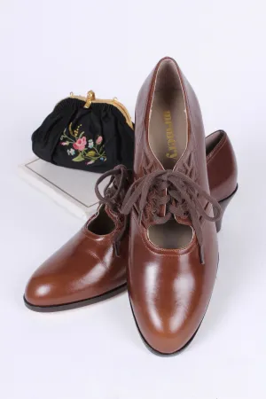 1930s everyday Oxford shoes, brown, Emma