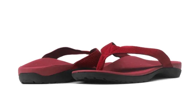 Axign Premium Orthotic Flip Flops with Arch Support – Wine Red (Womens)