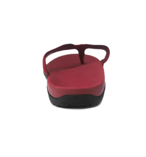 Axign Premium Orthotic Flip Flops with Arch Support – Wine Red (Womens)