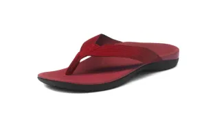 Axign Premium Orthotic Flip Flops with Arch Support – Wine Red (Womens)