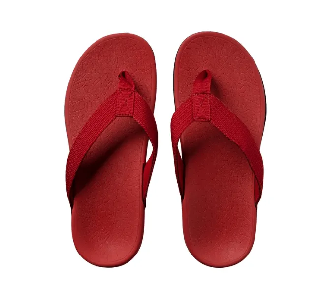 Axign Premium Orthotic Flip Flops with Arch Support – Wine Red (Womens)