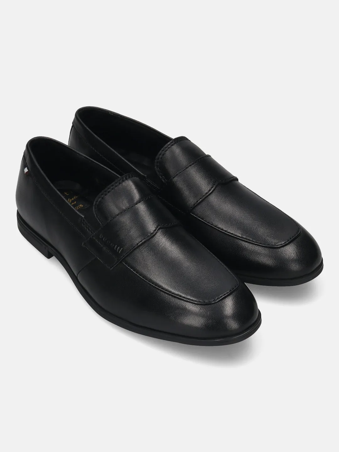 Bugatti Black Premium Leather Slip-On