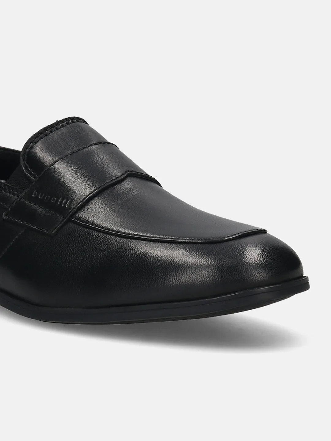Bugatti Black Premium Leather Slip-On