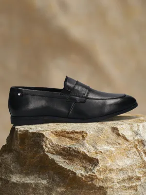 Bugatti Black Premium Leather Slip-On