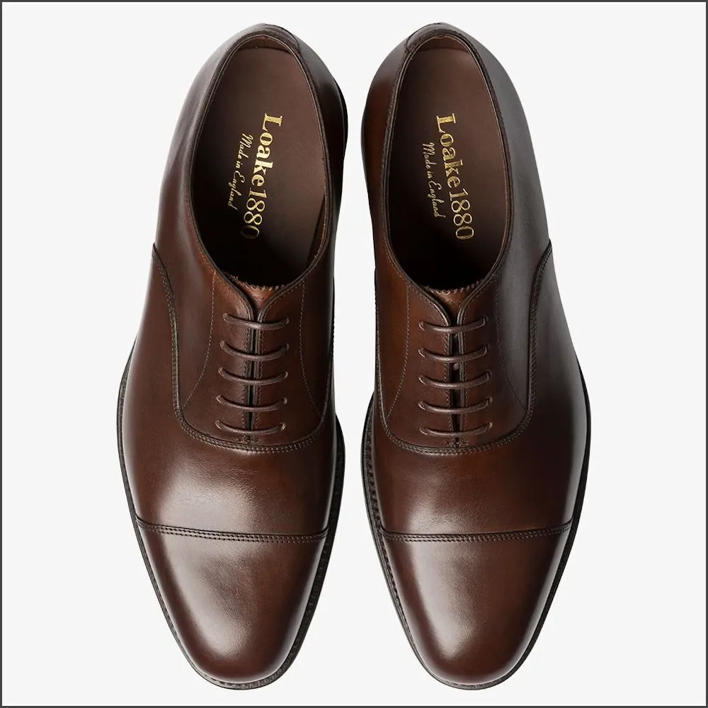 Loake Aldwych Dark Brown Calf Oxford Leather Sole F Fit@