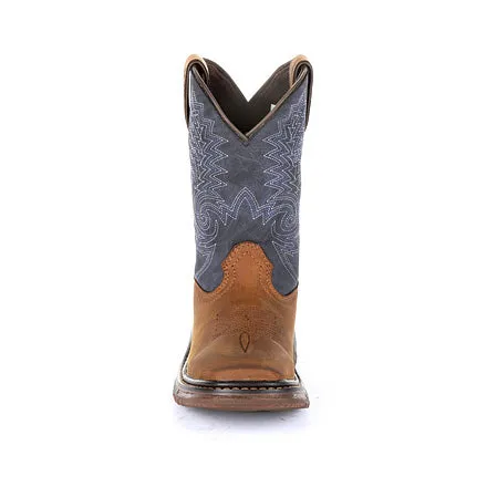 Rocky Little Kid's Brown and Blue Square Toe Boot
