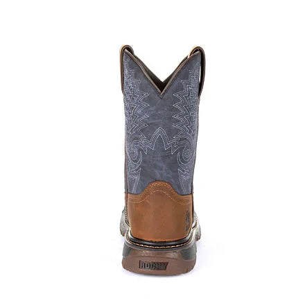Rocky Little Kid's Brown and Blue Square Toe Boot