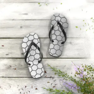 Stylish Gray Hexagon Flip Flops